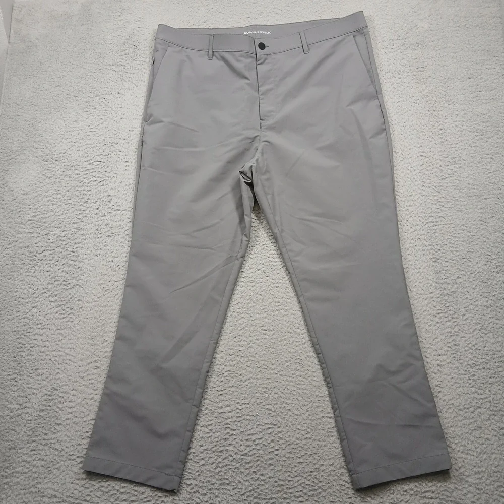 Banana Republic Tech Pants Men 40x29‎ Gray Performance Golf Stretch